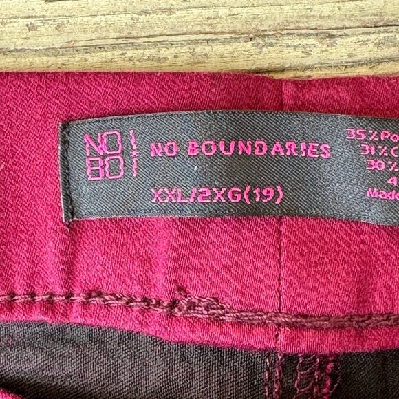 No Boundaries Pull On Skinny Stretch Pants Women Juniors XXL 19 Garnet Maroon - Picture 3 of 11